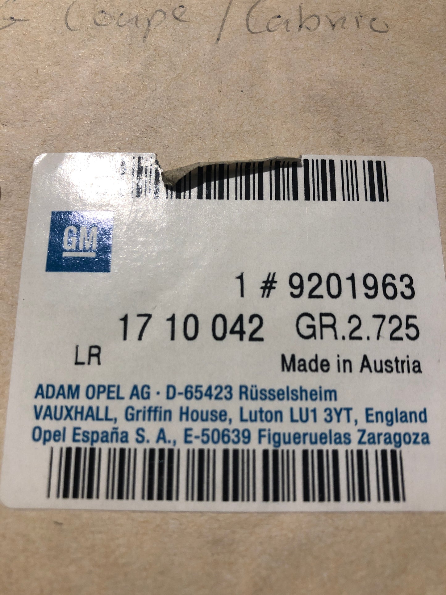 Original Opel Astra G Nebelscheinwerfer rechts Neu