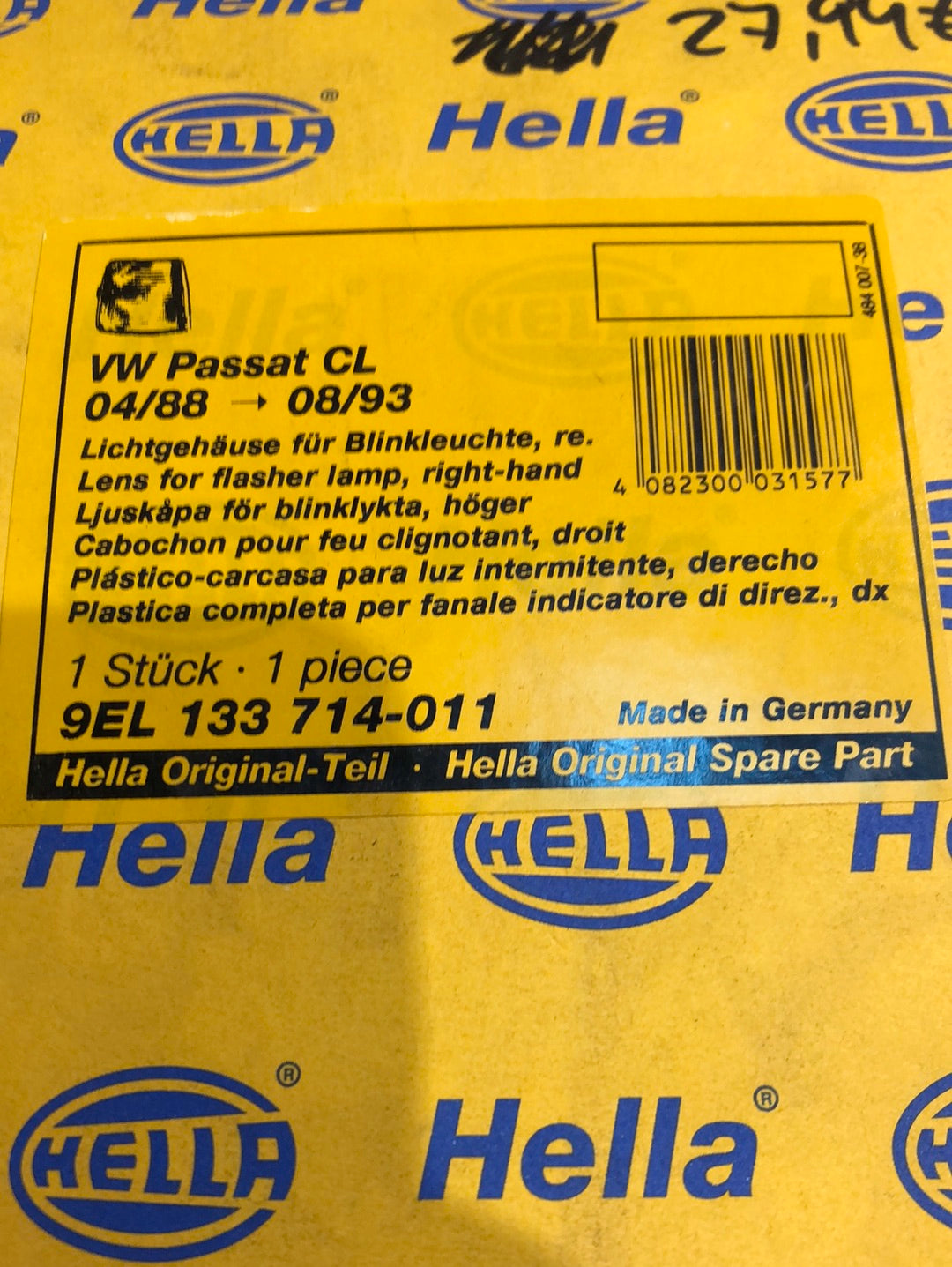 Original Hella VW Passat CL Bj. 88-93 Gehäuse Blinklicht Neu