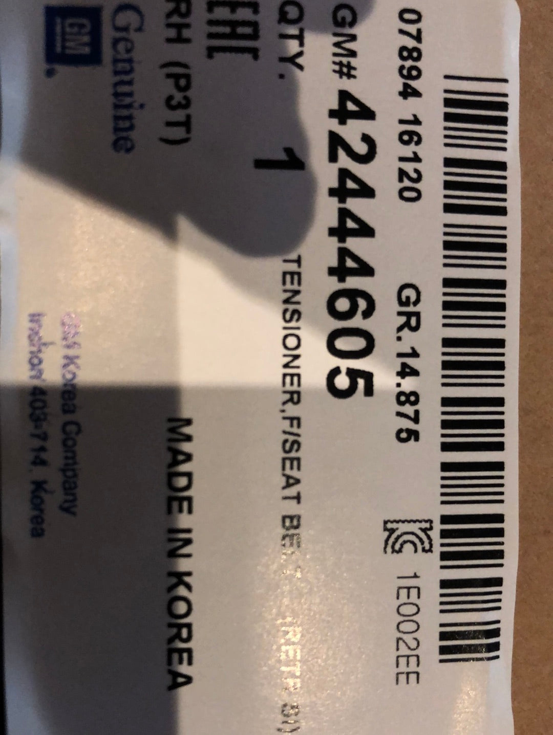 Original GM Opel Mokka X Gurtschloss vorne rechts Neu
