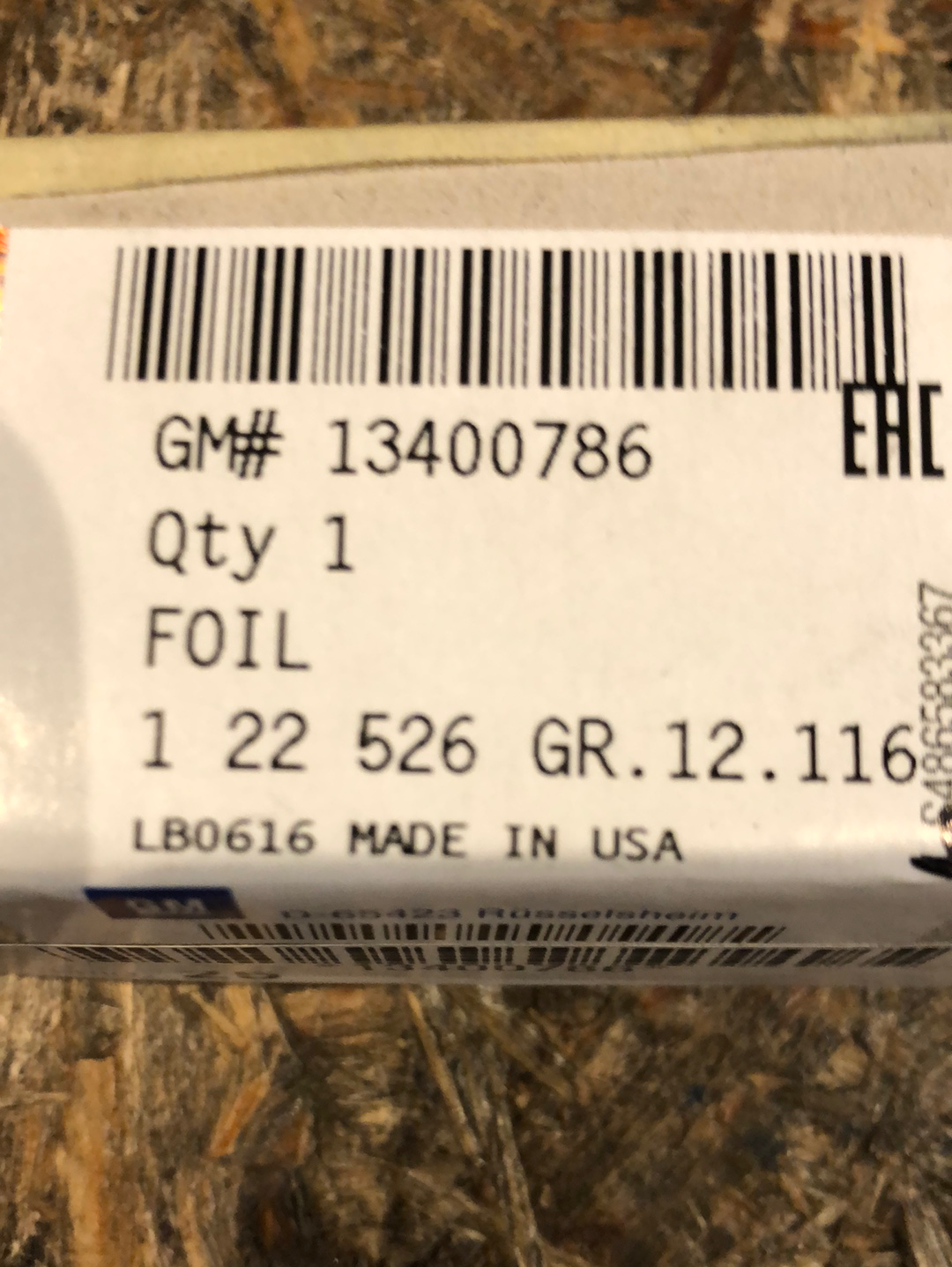 Original GM Opel Zafira C Schutzfolie Seitenwand Hinten Unten Rechts Neu