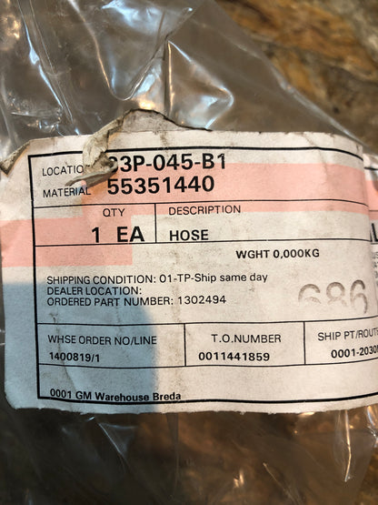 Original GM Opel Astra J Ladeluftschlauch Neu