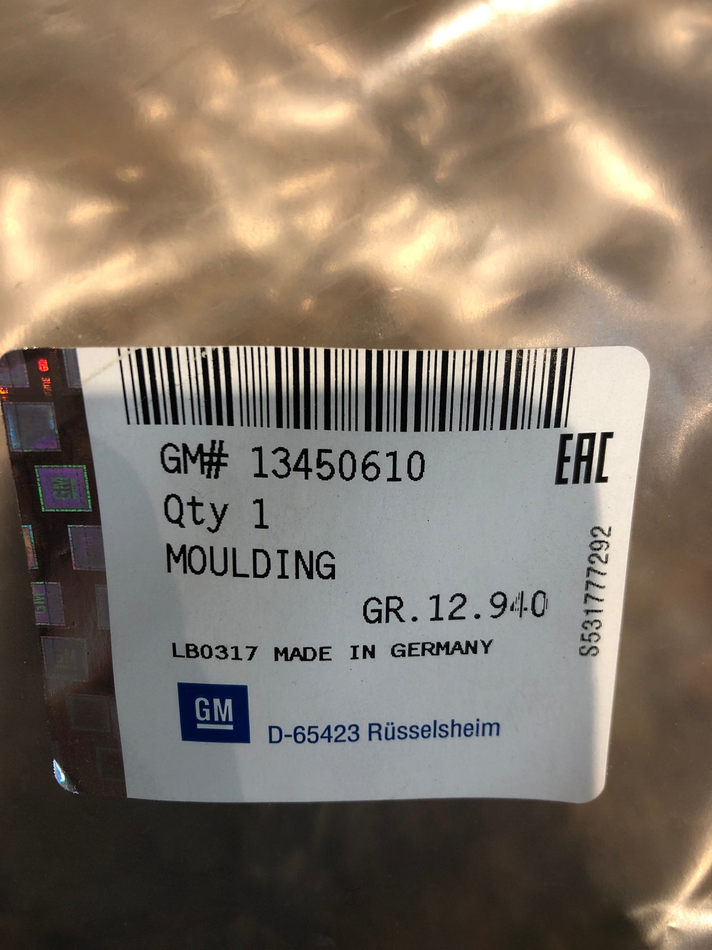 Original GM Opel Astra Blende Einstieg Neu