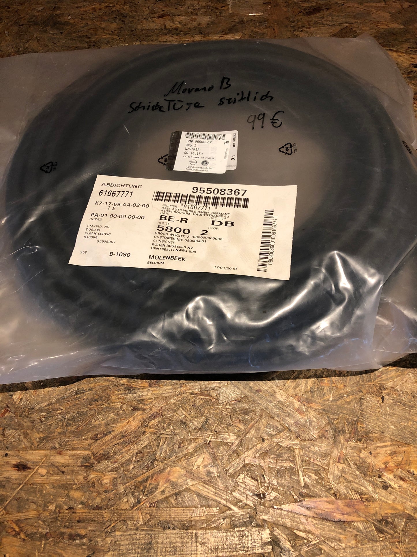 Original Opel Movano B Dichtung Schiebetüre seitlich Neu