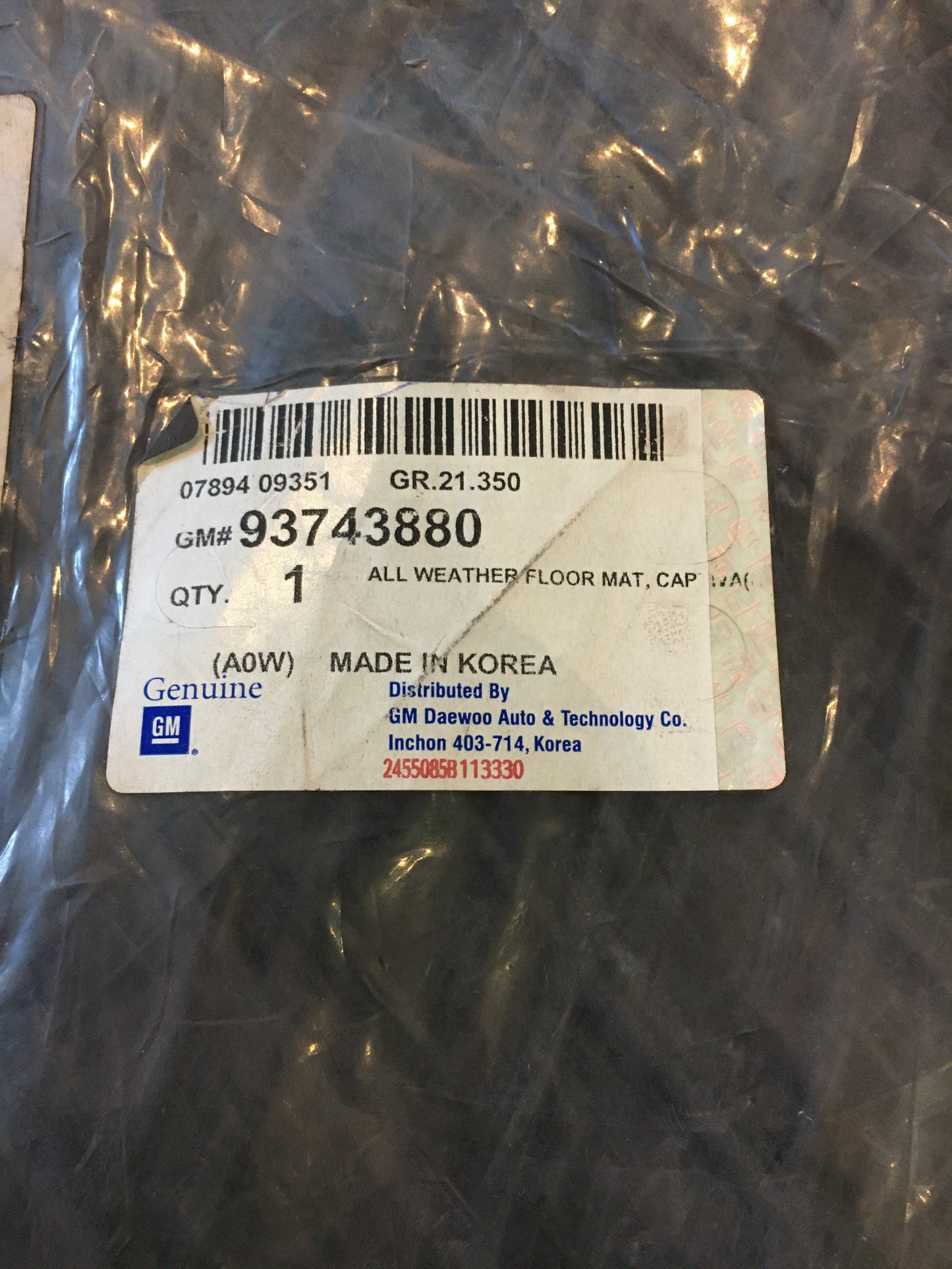 Original Chevrolet Captiva Gummimatten set NEU