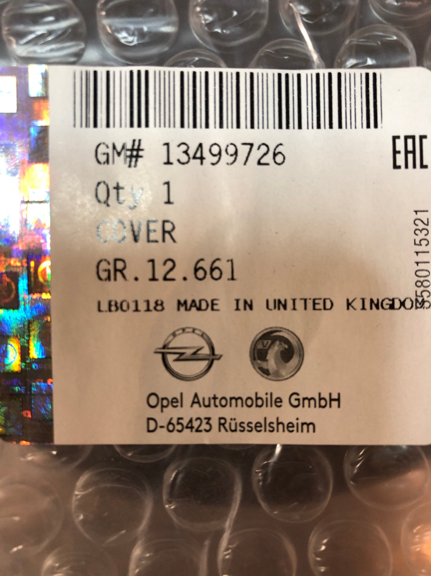 Original GM Opel Astra K Kühlergitter Neu