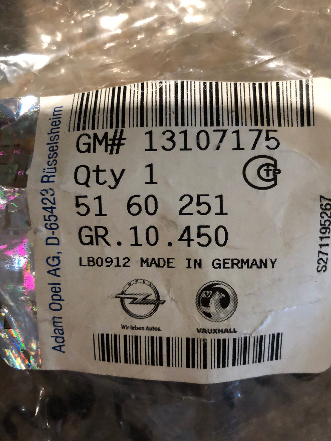Original GM Opel Astra H Türfangband Neu