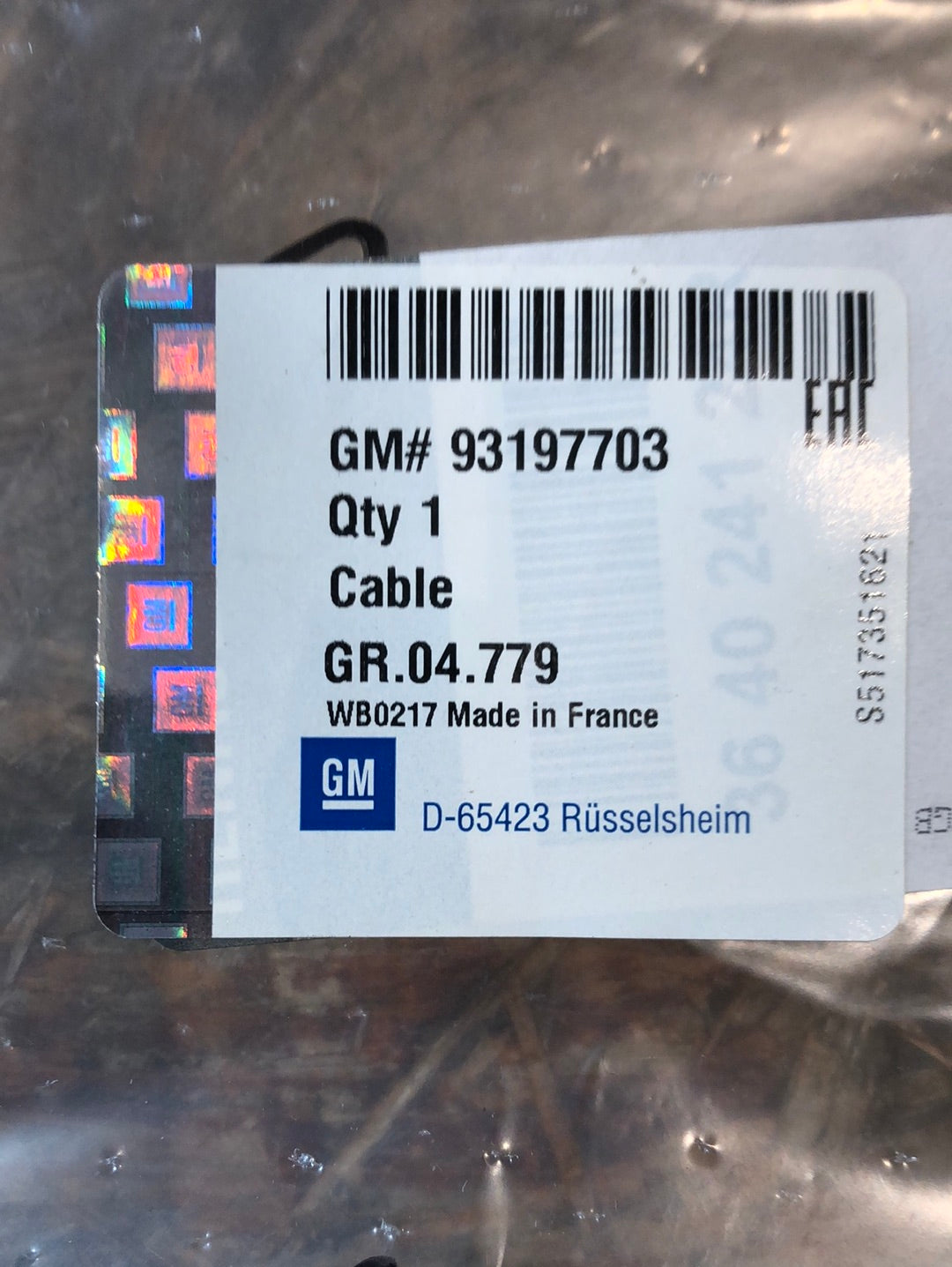 Original GM Opel Movano B Seilzug Handbremse Neu