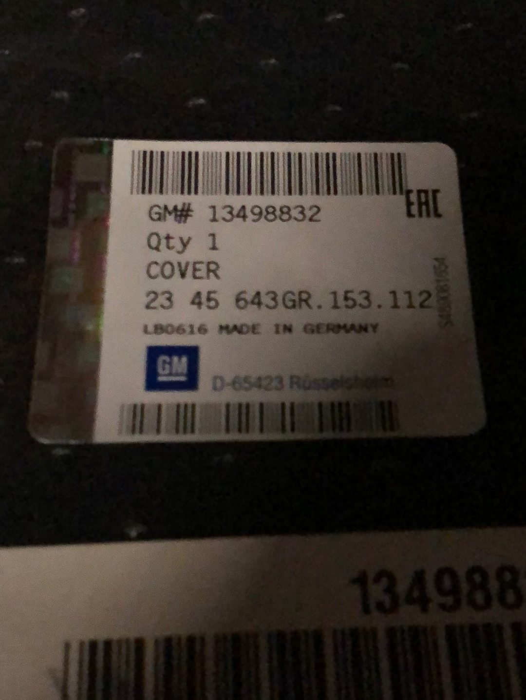 Original GM Opel Meriva B Hutablage Neu