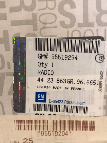 Original GM Opel Movano B Radio und CD-Spieler MP3 Bluetooth Neu