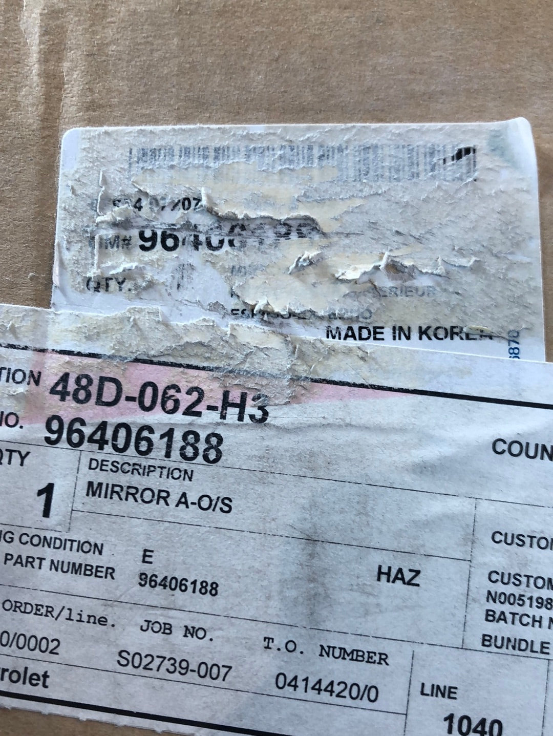 Original GM Chevrolet Kalos 1.2 Außenspiegel links Neu