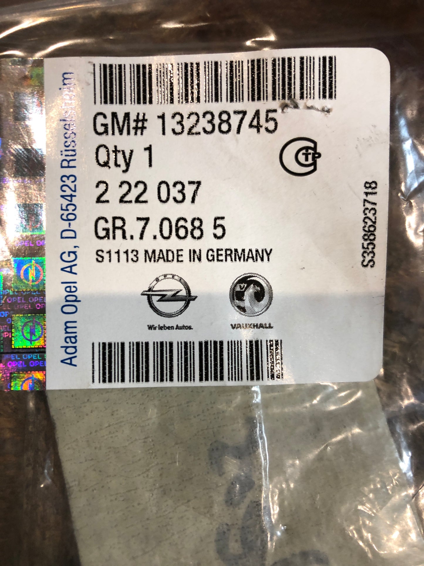Original GM Opel Insignia Abdeckung Abschleppöse Vorne Neu