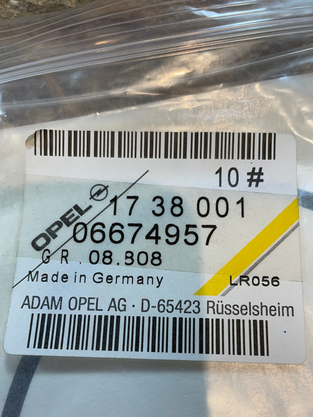 Original GM Aufkleber D-Schild weiß schwarz Neu