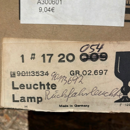 Original GM Opel Youngtimer Nachrüstleuchte Rückfahrlicht Neu