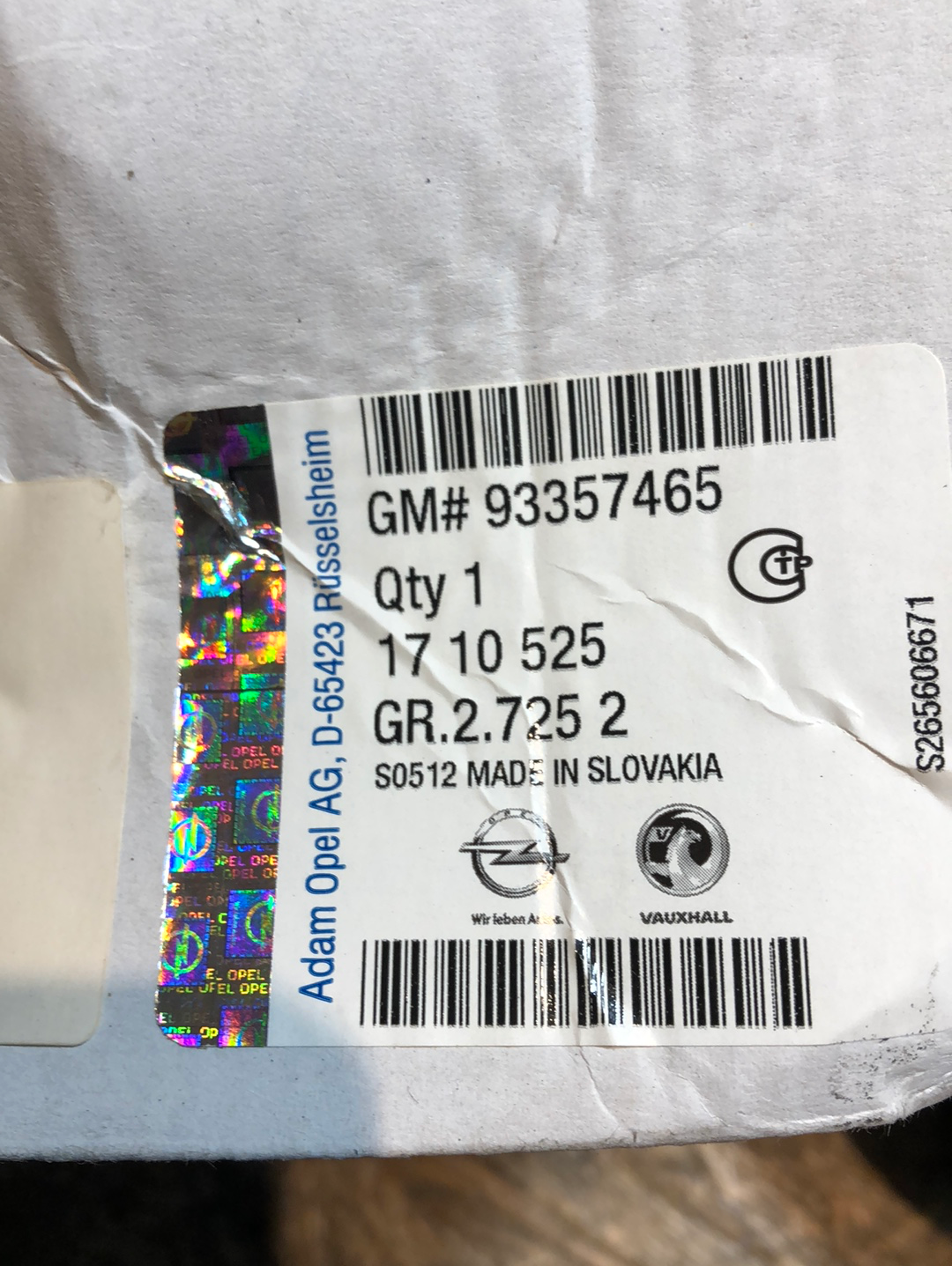 Original Opel Zafira B Nebelscheinwerfer links Neu
