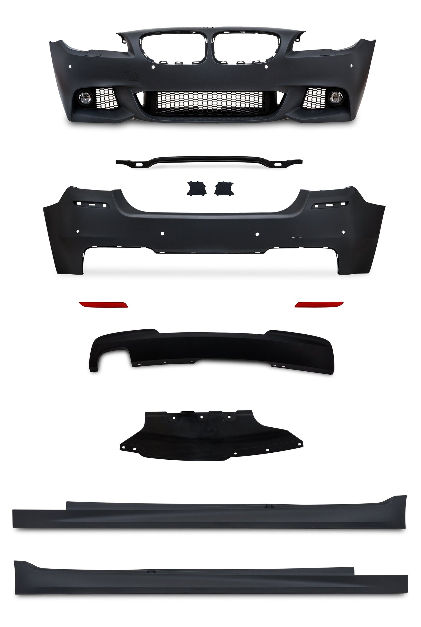 Stoßstangen Kit im Sport-Design inkl. Seitenschweller und Nebelscheinwerfer mit PDC-Bohrungen passend für BMW 5er F10 Bj. 2010-2013