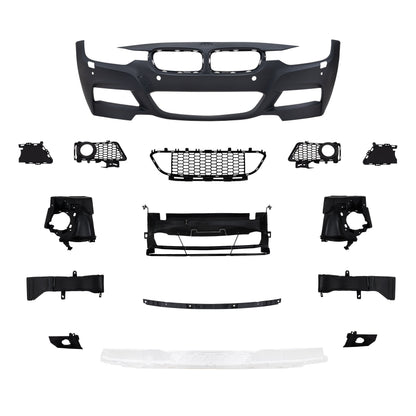 Frontstoßstange im Sport-Design mit PDC-Bohrungen und SRA passend für BMW 3er F30 Limousine ab Baujahr 10.2011 -