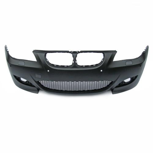 Stoßstange, JOM-SportLook vorne, mit Grill, Ausschnitte mit Abdeckung für SRA, mit PDC, Sport Paket passend für BMW E60 Facelift Bj. 03.2007-03.2010