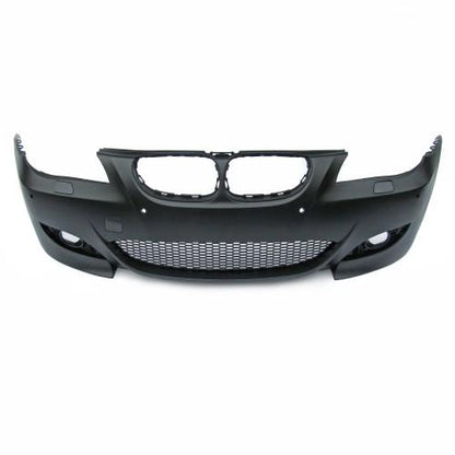 Stoßstange, JOM-SportLook vorne, mit Grill, Ausschnitte mit Abdeckung für SRA, mit PDC, Sport Paket passend für BMW E60 Facelift Bj. 03.2007-03.2010