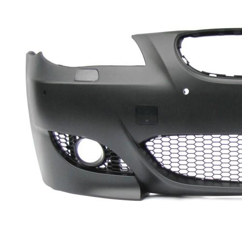 Stoßstange, JOM-SportLook vorne, mit Grill, Ausschnitte mit Abdeckung für SRA, mit PDC, Sport Paket passend für BMW E60 Facelift Bj. 03.2007-03.2010