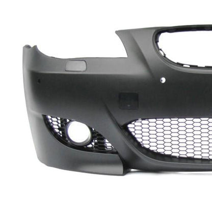 Stoßstange, JOM-SportLook vorne, mit Grill, Ausschnitte mit Abdeckung für SRA, mit PDC, Sport Paket passend für BMW E60 Facelift Bj. 03.2007-03.2010