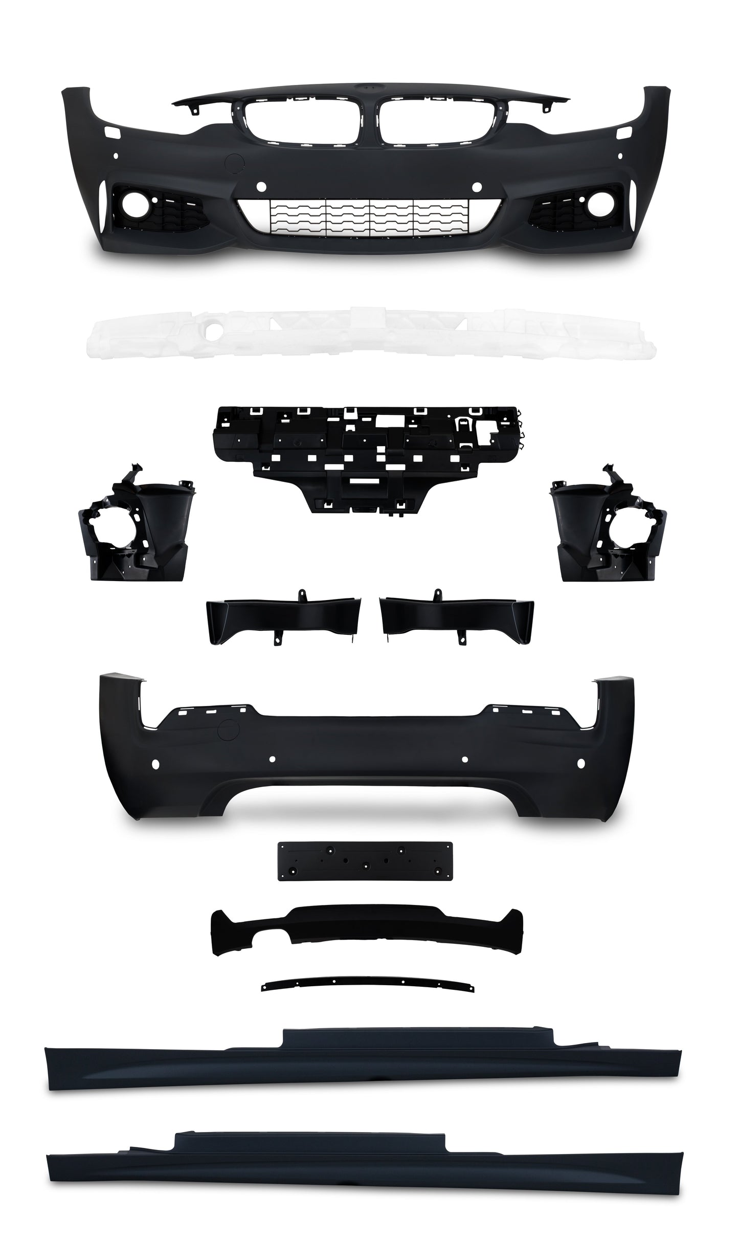 Stoßstangen Kit im Sport-Design inkl. Seitenschweller mit PDC-Bohrungen und SRA passend für BMW 4er F32 ab Baujahr 10.2013-