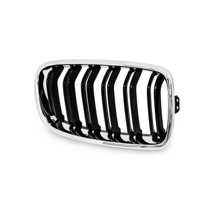 Kühlergrill Doppelrippe chrome / schwarz