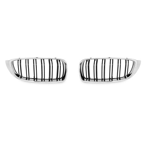 Kühlergrill Doppelrippe chrome / schwarz