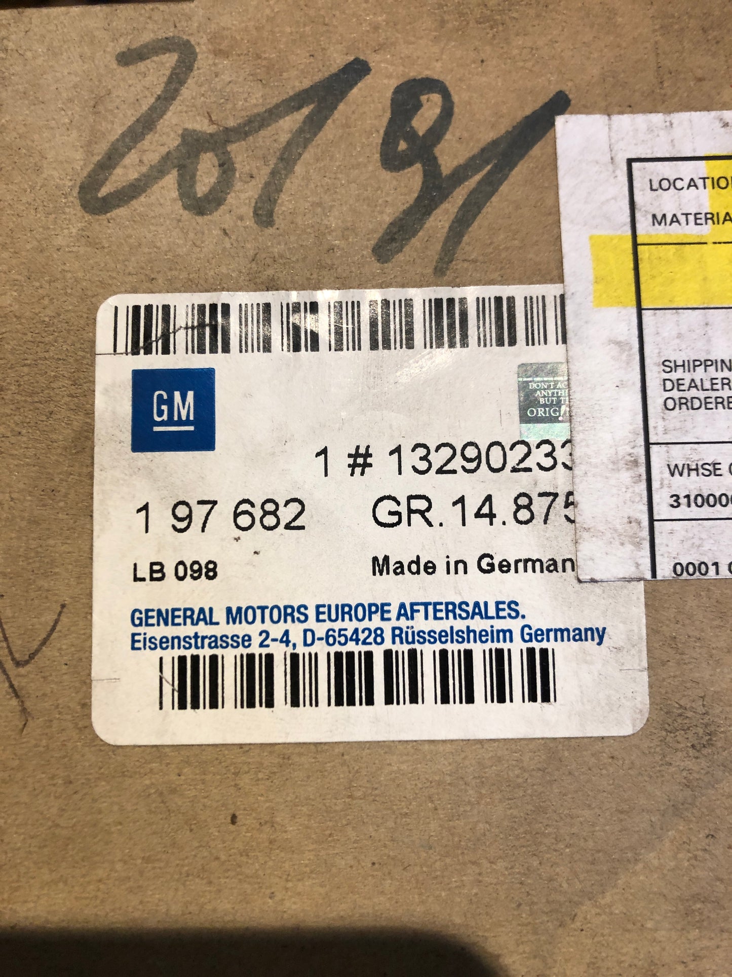 Original GM Opel Corsa D Sicherheitsgurt vorne rechts Neu