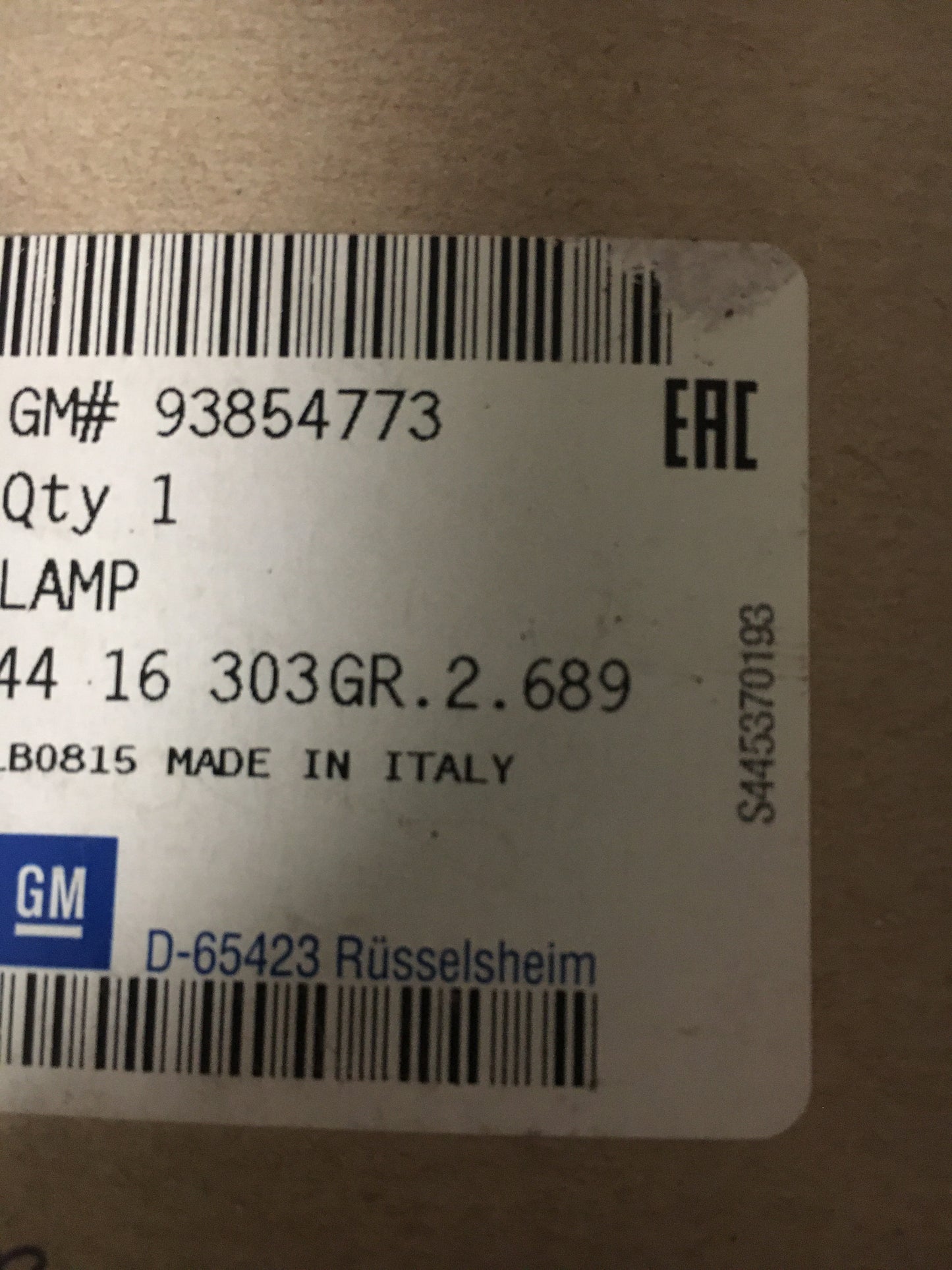 Original Vivaro A Kasten Kennzeichenleuchte NEU