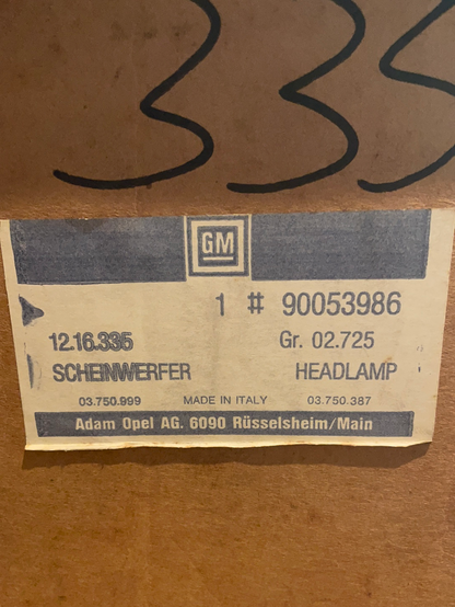 Original GM Opel Kadett D Carello Scheinwerfer rechts H4 Neu