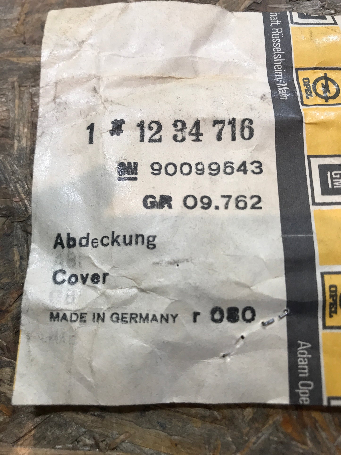 Original Opel Rekord E Commodore C Monza Senator A Abdeckung Blinddeckel NEU