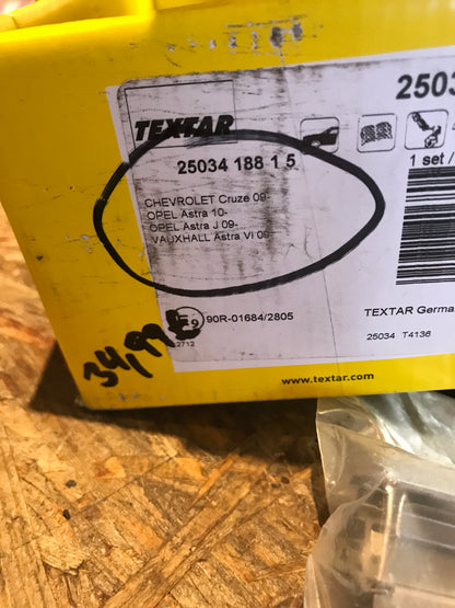 Original Opel Chevrolet Cruze 09 Astra 10 Astra J 09 Vauxhall Astra IV 09 Bremsbeläge Satz vorne NEU