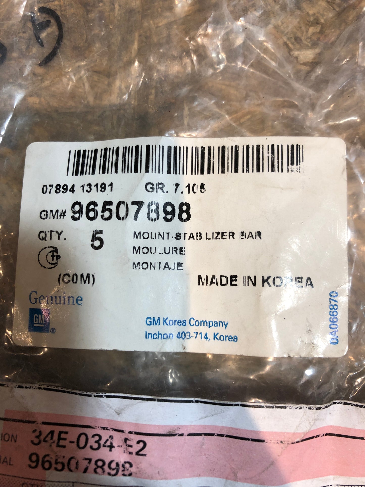 Original GM Opel Agila A Chevrolet Spark Stabilisatorbefestigung Neu