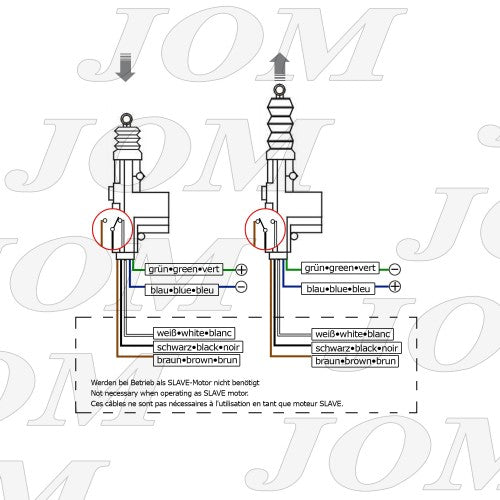 Universal-Stellmotor, Master, 5-Polig, als Ersatz oder universell einsetzbar, mit Steuerschalter