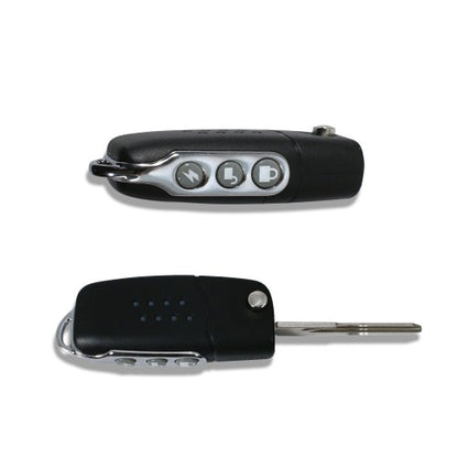 Handsender mit Klappschlüssel, 3 Tasten, schwarz / chrom