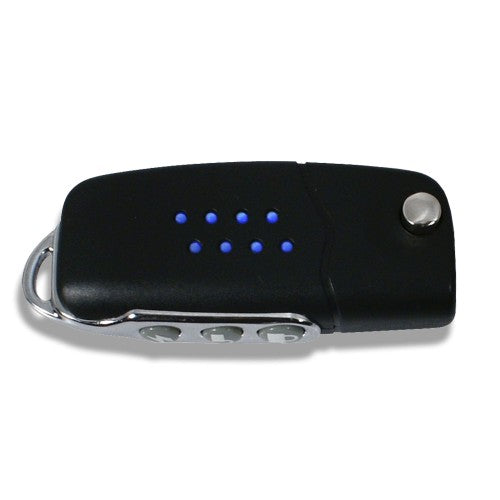 Handsender mit Klappschlüssel, 3 Tasten, schwarz / chrom