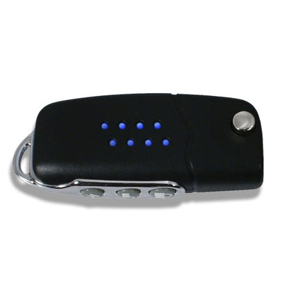 Handsender mit Klappschlüssel, 3 Tasten, schwarz / chrom