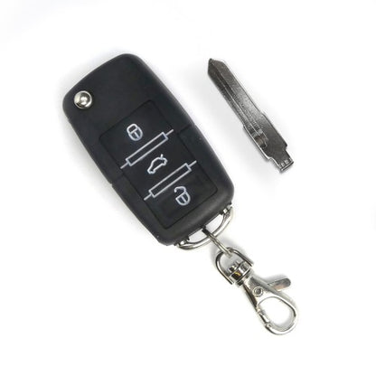 Handsender mit 3 Knopf Funktion, Klappschlüssel mit Platz für Transponder, schwarz