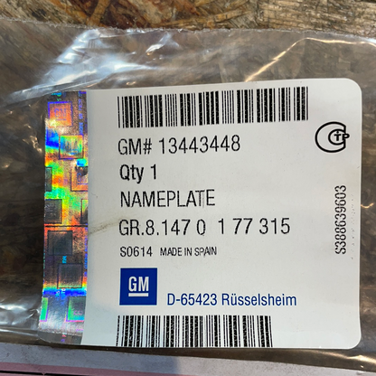 Original GM Opel Emblem „Turbo“ Neu