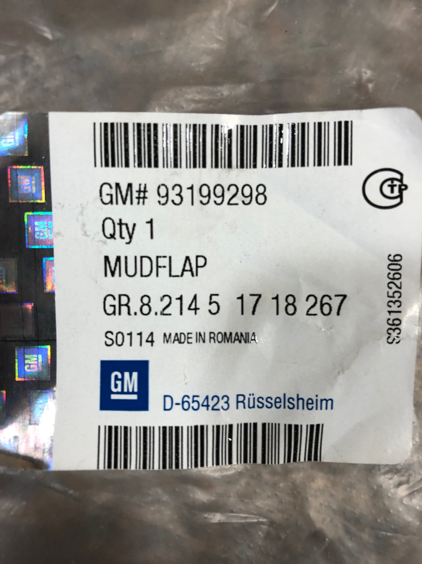 Original GM Opel Zafira B Schmutzfänger Neu