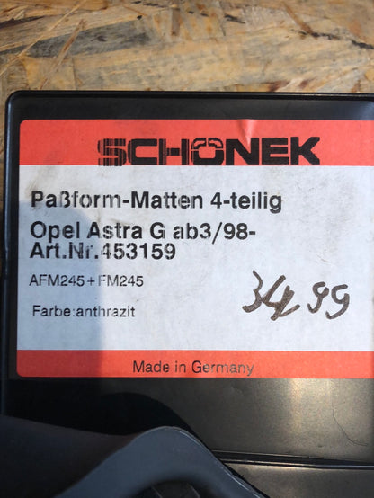 Original Schöneck Opel Astra G Bj. 98 Fußmattensatz (4-Tlg.) Neu