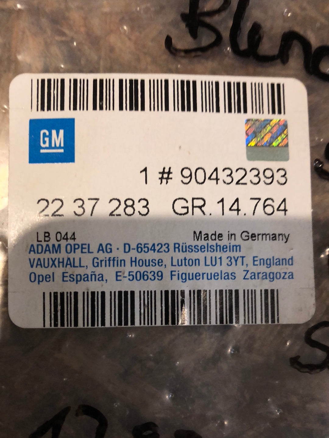 Original GM Opel Vectra B Blende Lautsprecher links schwarz Neu