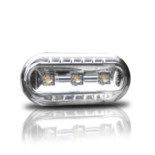 Seitenblinkleuchten LED, klar/chrom passend für Golf 3/4, Vento 96-, Lupo, Passat B5, Polo 2000-, Leon + Toledo 1L