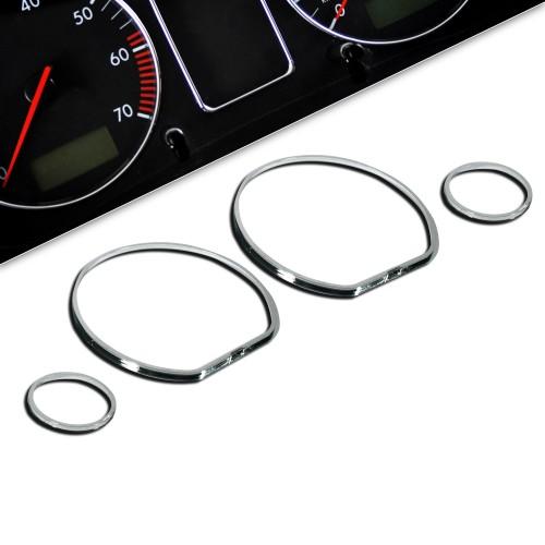 Tachochromringe, 4-teilig passend für VW Golf 3 und Vento