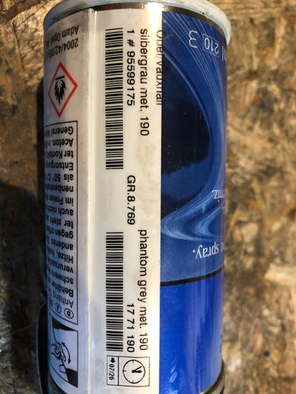 Original GM Opel Lackspray Silbergrau met. 190 Neu