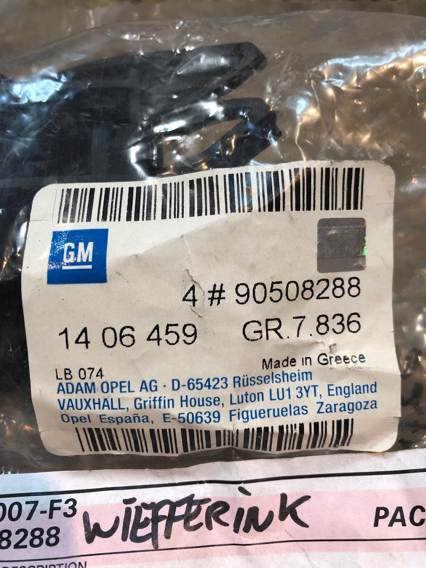 Original GM Opel Vectra B Stütze Stoßstange hinten Neu
