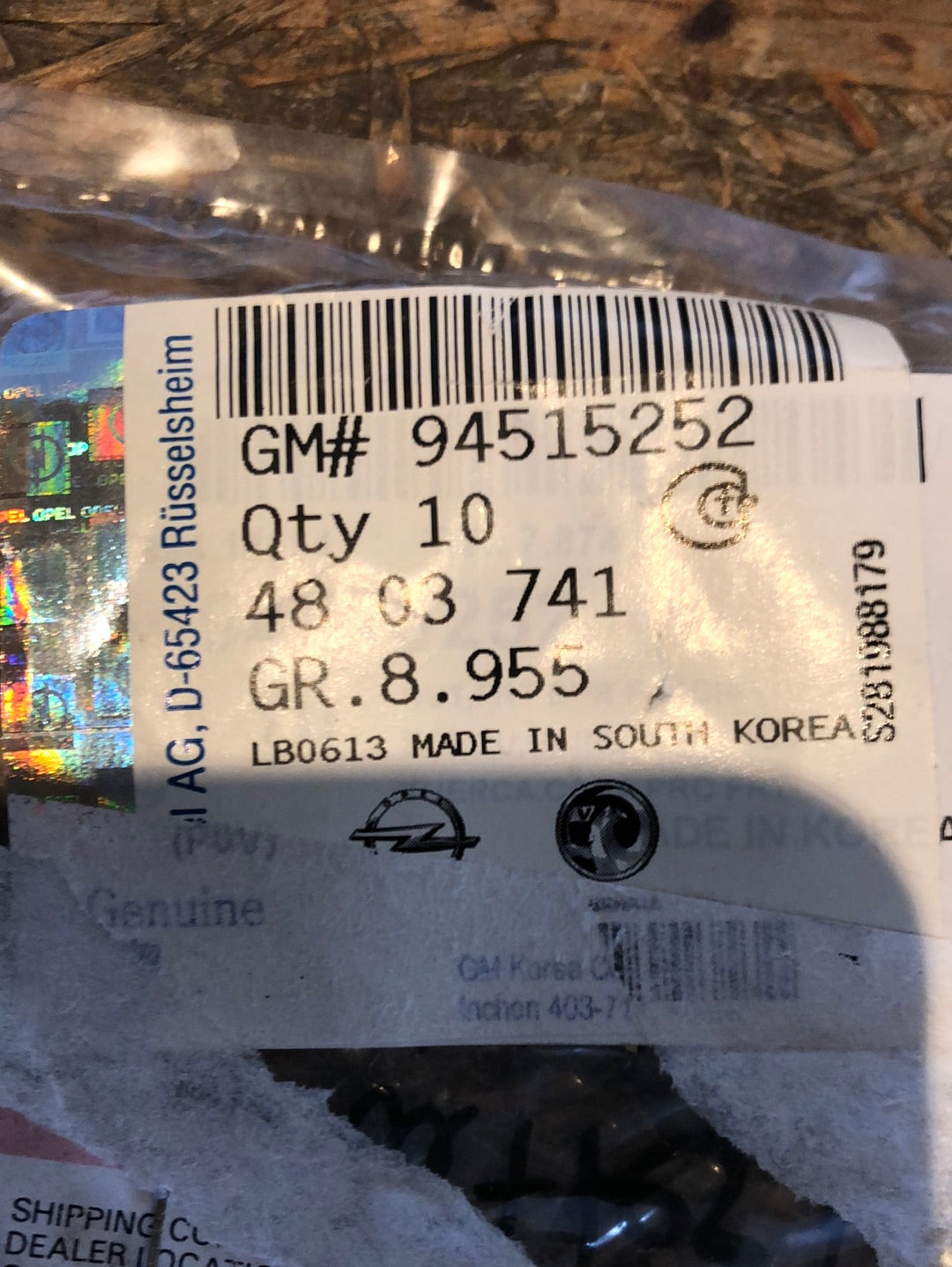 Original GM Opel Antara Mutter für Frontverkleidung Neu