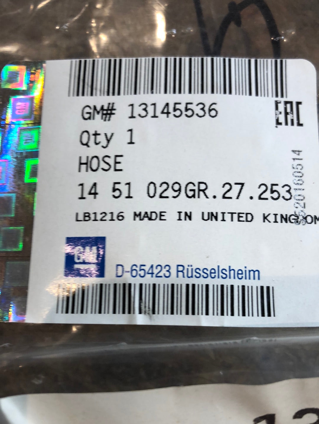 Original GM Opel Zafira B Waschwasserschlauch Scheinwerfer Neu
