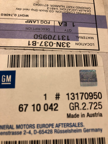 Original Opel Vectra C Nebelscheinwerfer rechts Neu