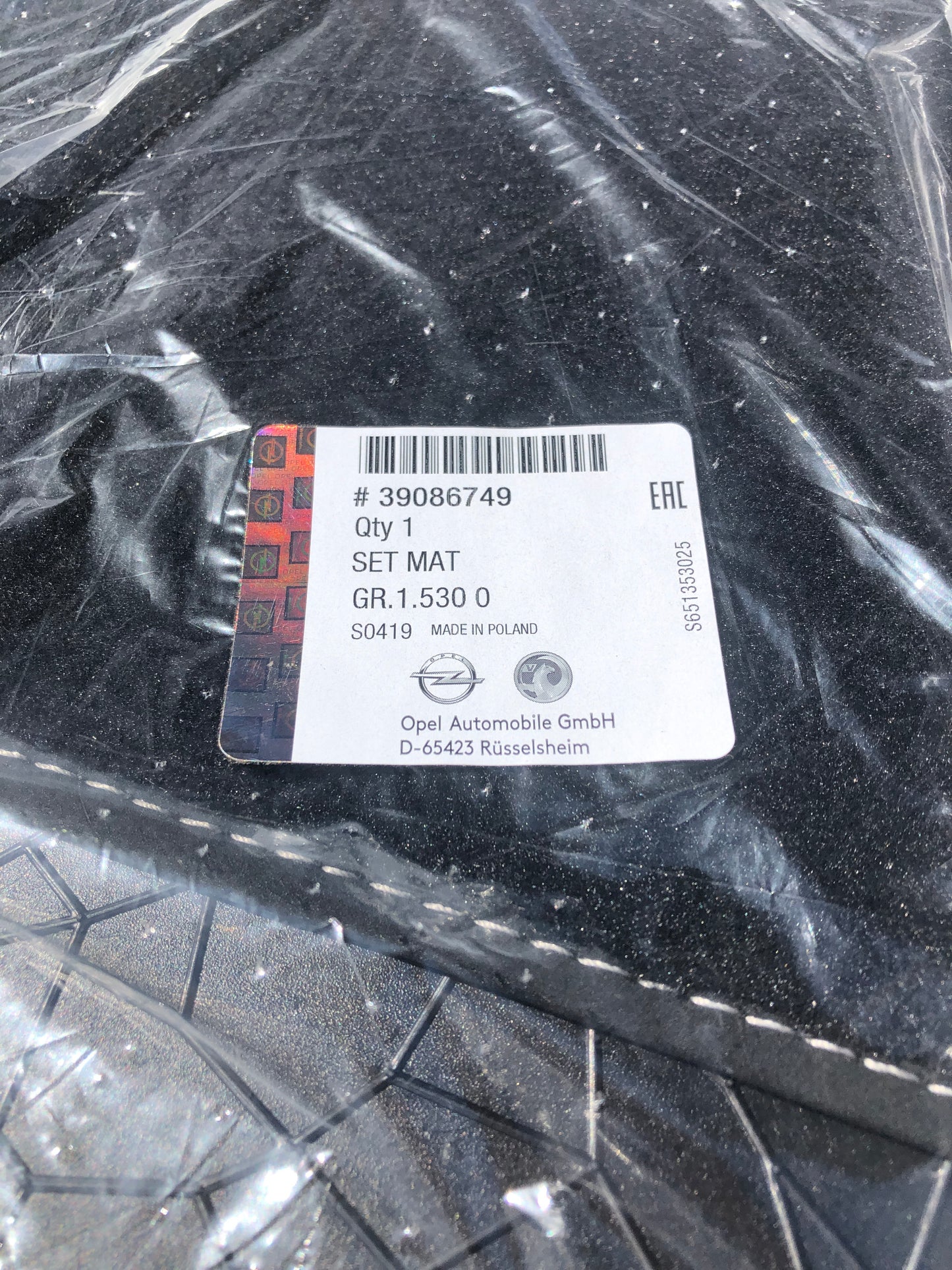 Original Opel Vivaro B Fußmatten Set Neu
